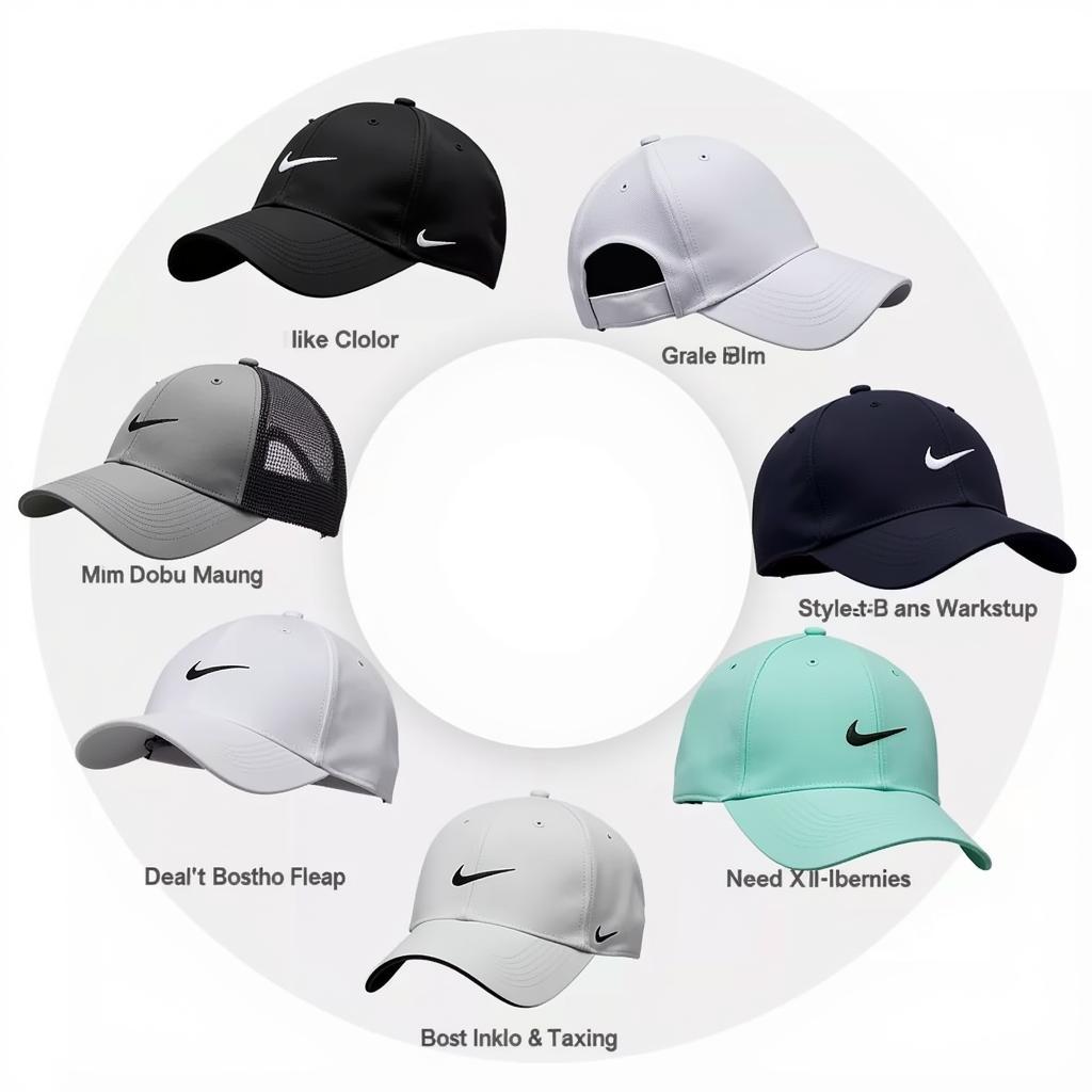 A selection of Nike golf hats available for purchase