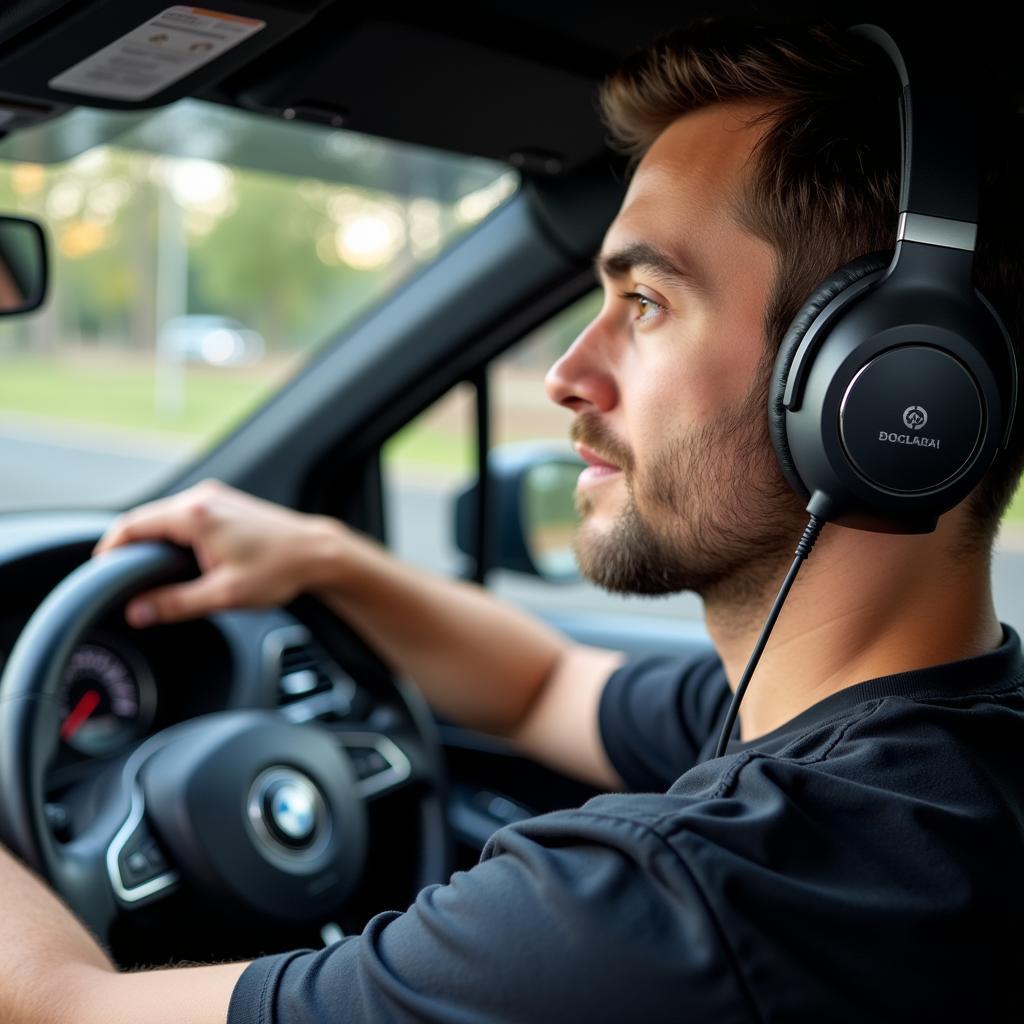 Noise-canceling headphones for car use