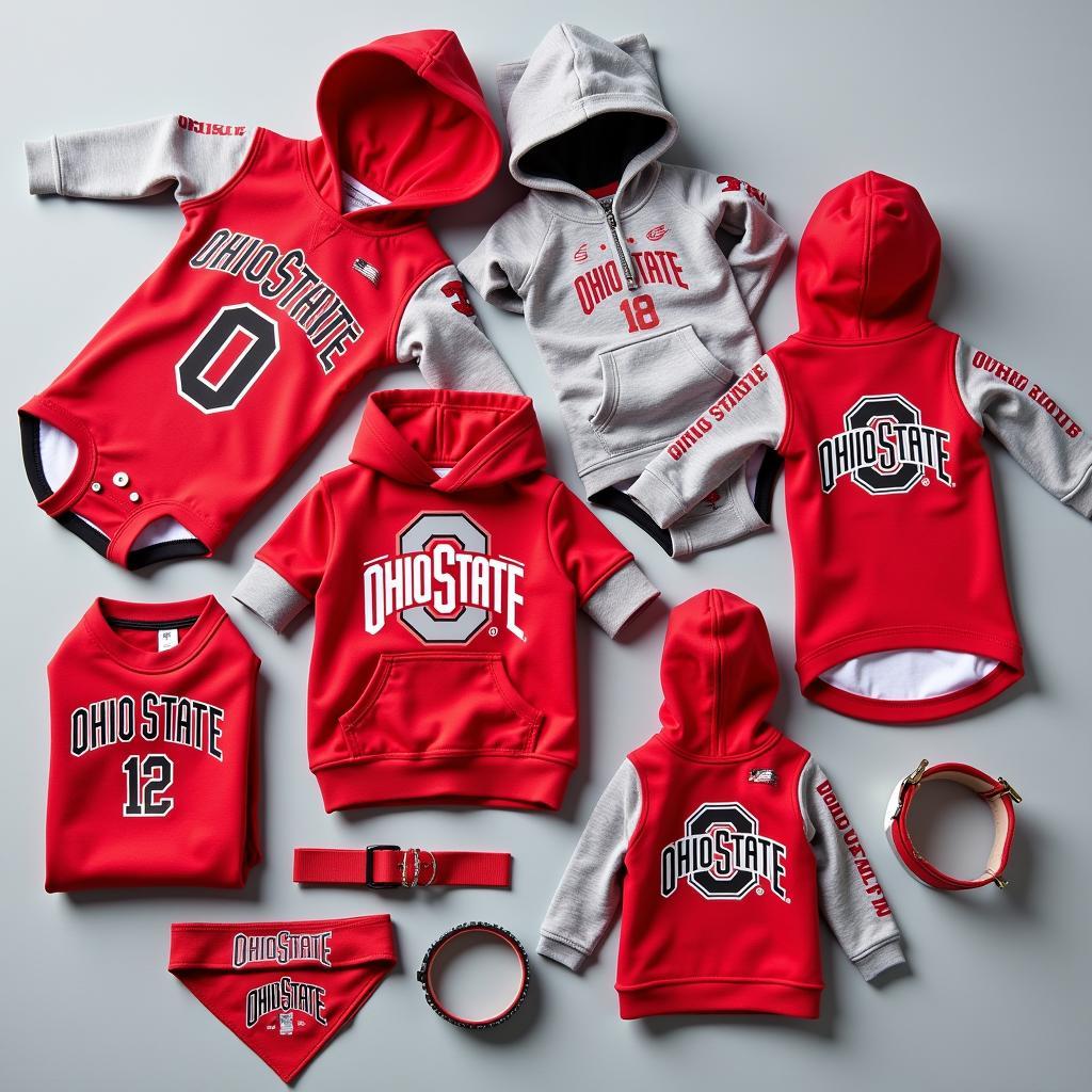 Variety of Ohio State Dog Apparel