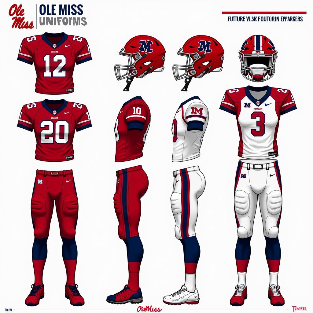 Conceptual designs for future Ole Miss Rebels football uniforms