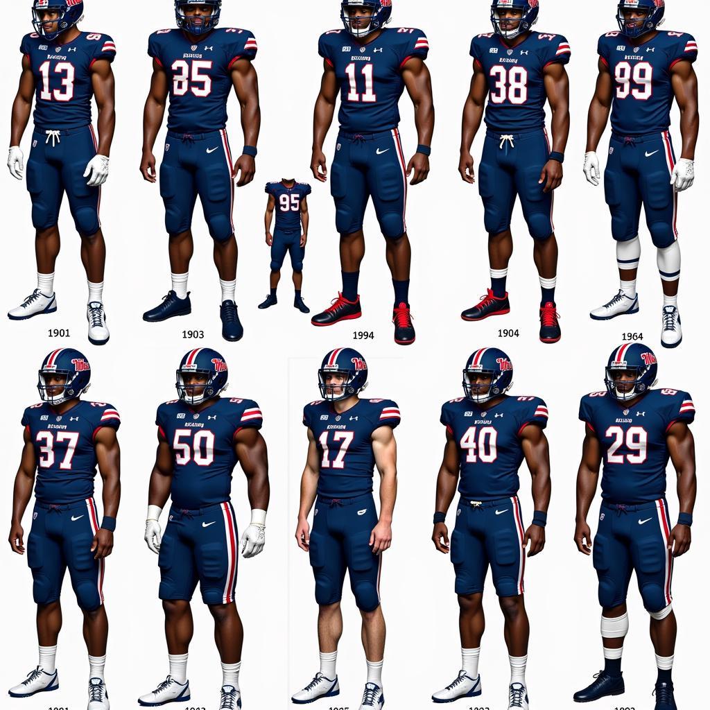 Ole Miss Rebels Football Uniforms Through the Years