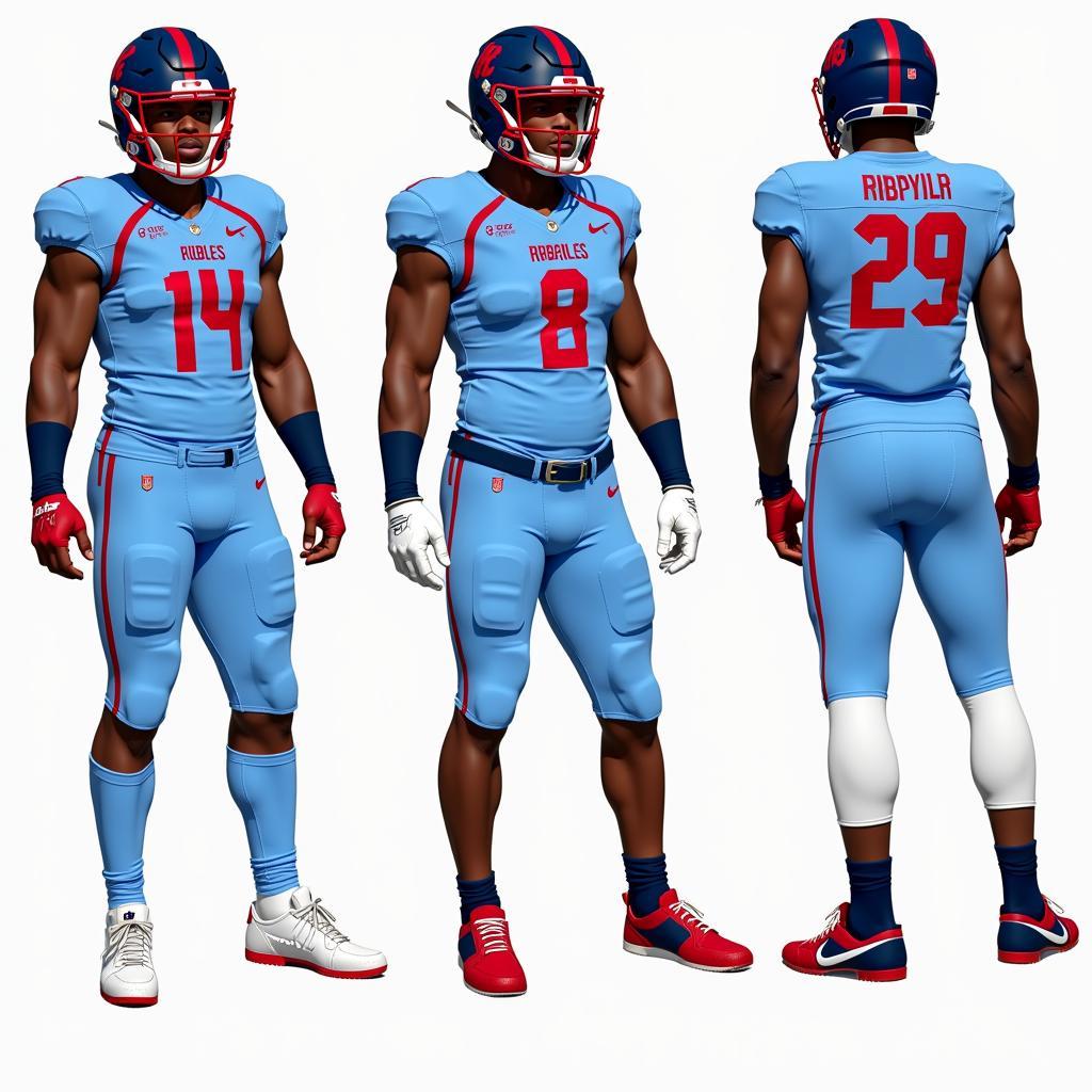 Ole Miss Rebels Modern Uniforms Powder Blue and Navy