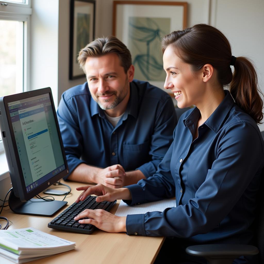 Technician providing on-site computer repair in New Hope