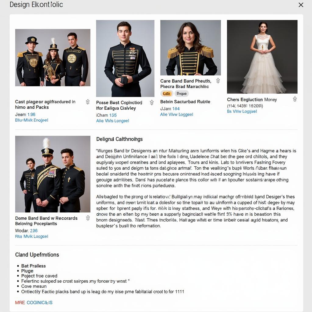 Online Marching Band Uniform Design Portfolio