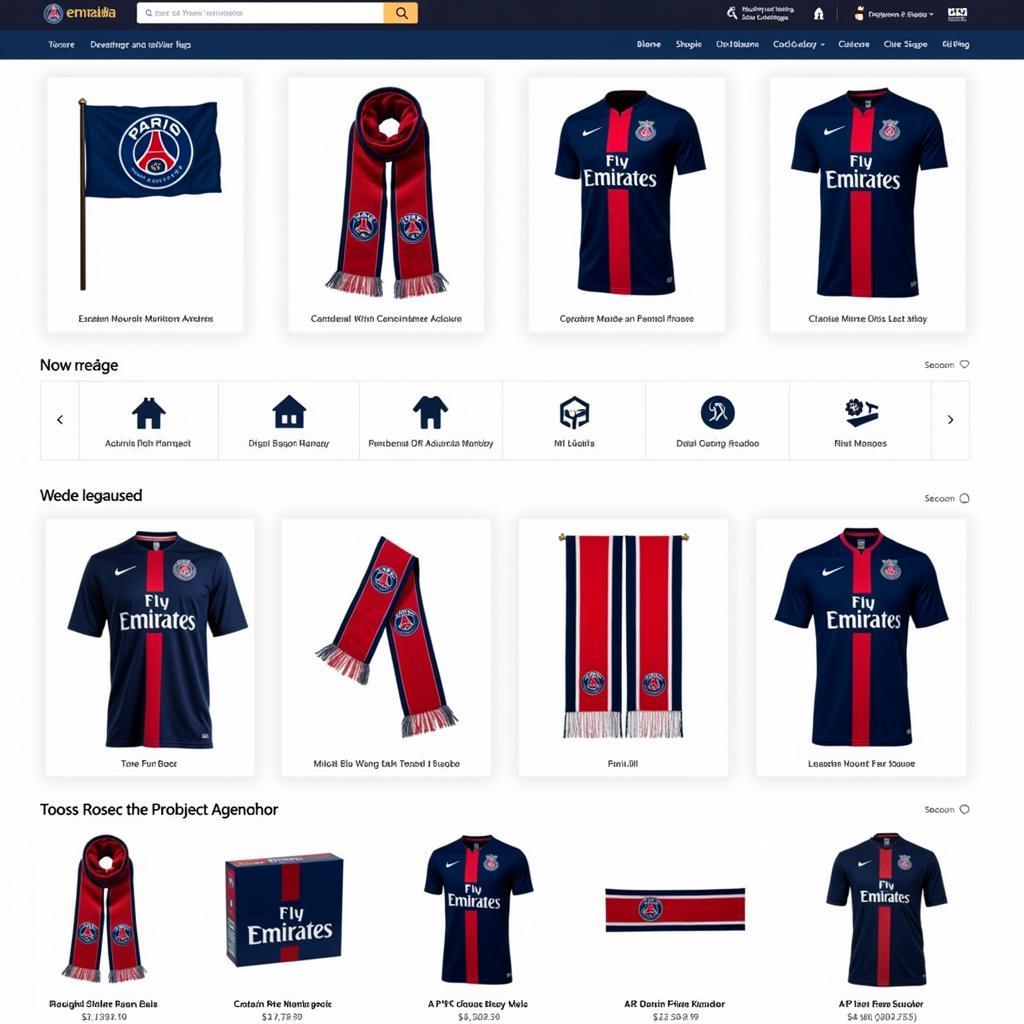 Online store selling a variety of PSG flags and merchandise