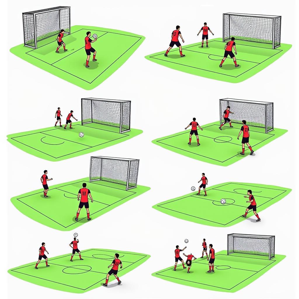 Soccer drills for improving open goal scoring