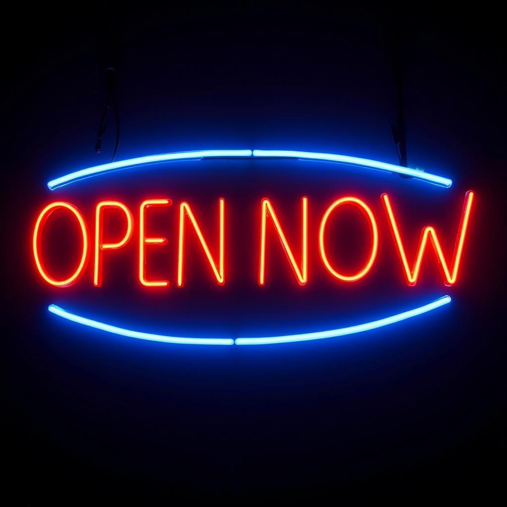 Neon Open Now Sign