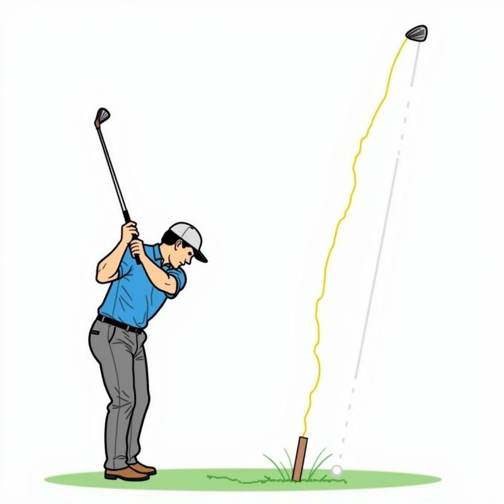 illustration of an outside-in swing