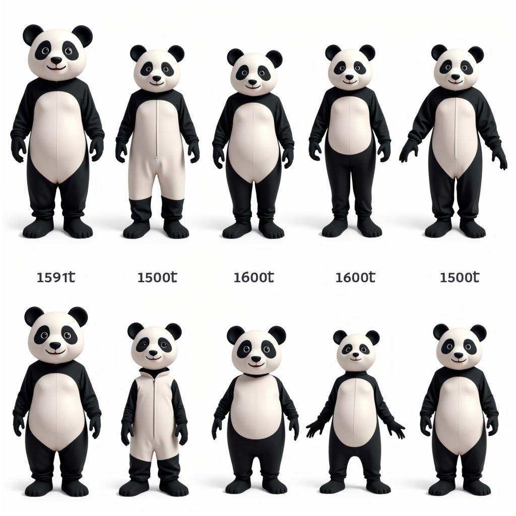 Panda Mascot Costume Variations