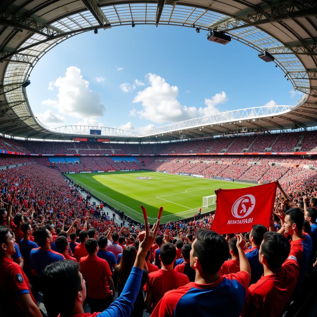 Passionate fans proudly display banners and chant Yamal's name, filling the stadium with electrifying energy.