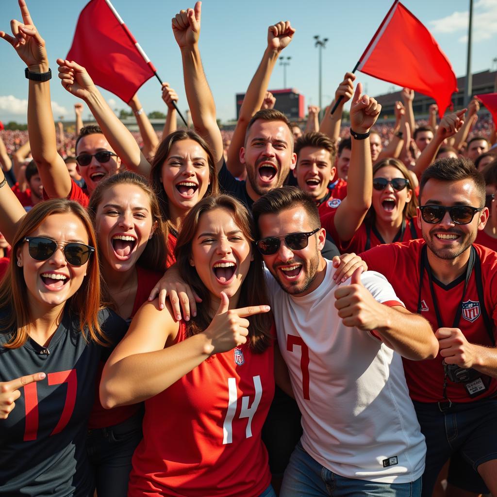 Fans celebrating a victory