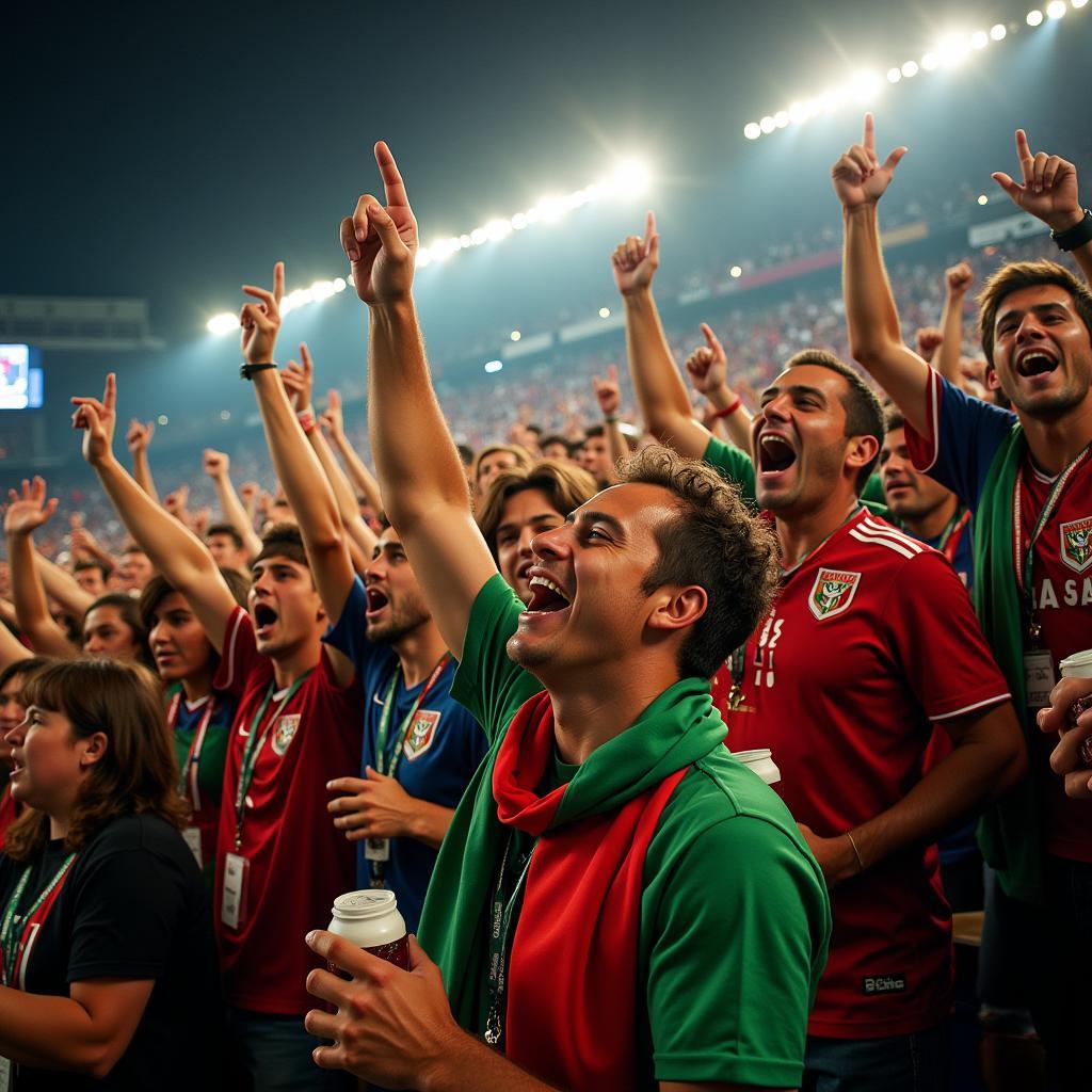 Passionate football fans creating an electrifying atmosphere