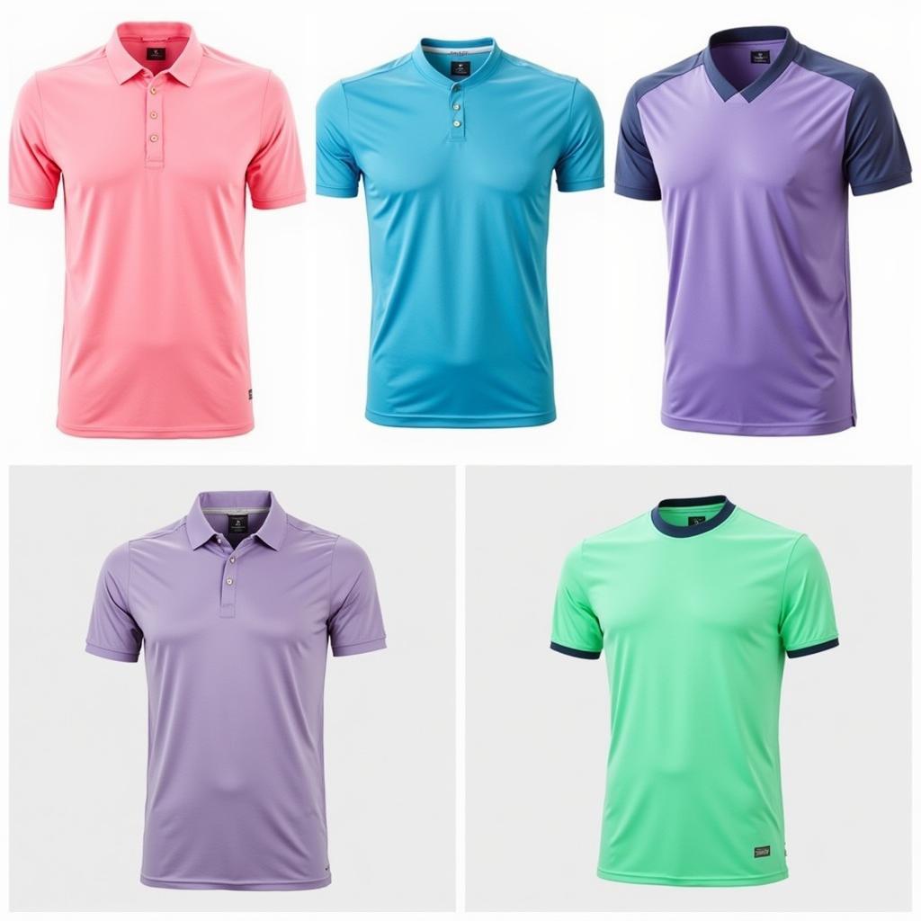 Football shirts in pastel colors