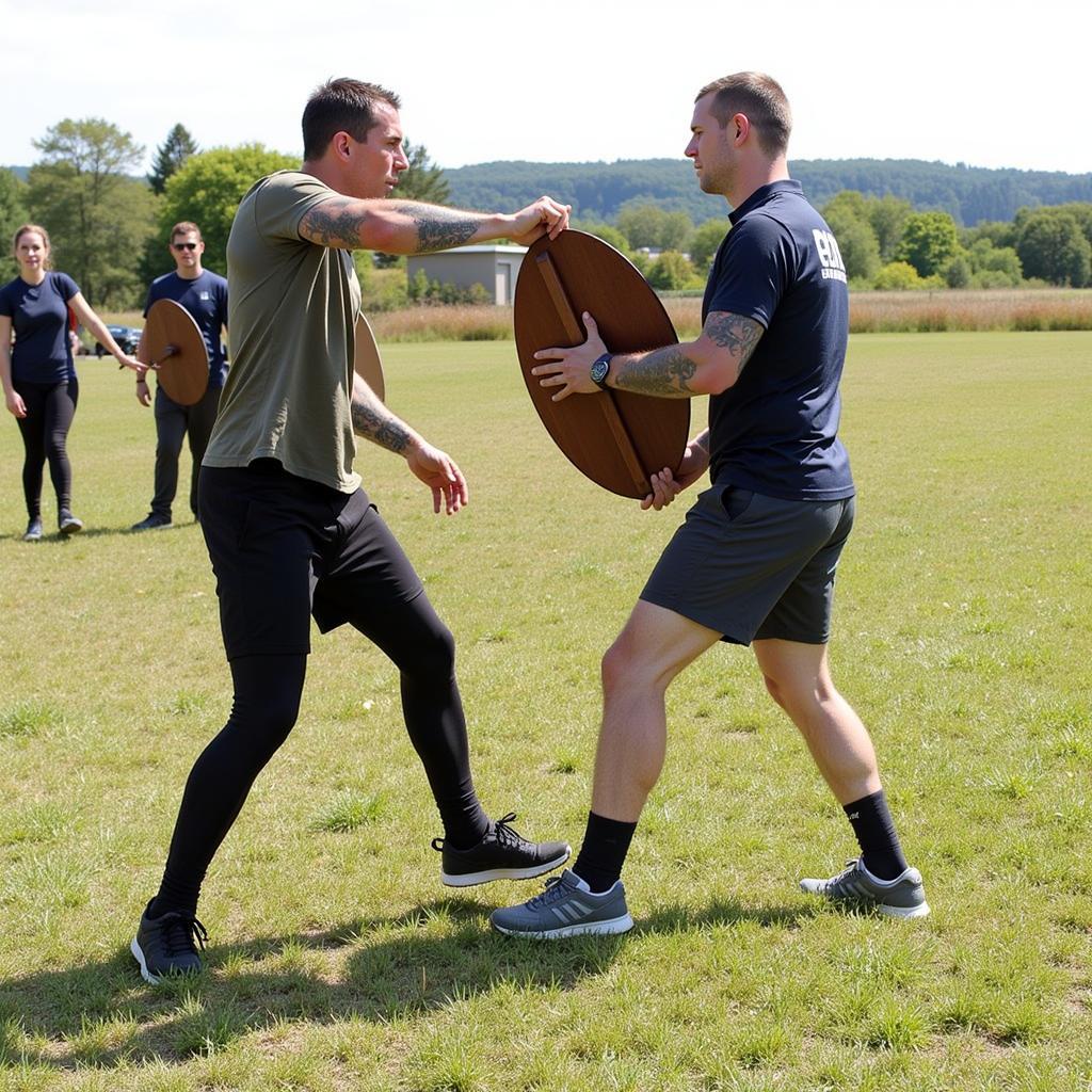 Pathfinder Executing Advanced Shield Brace Techniques