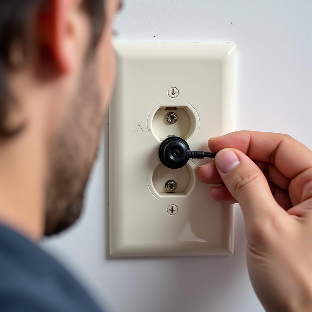 Individual Checking Electrical Outlet