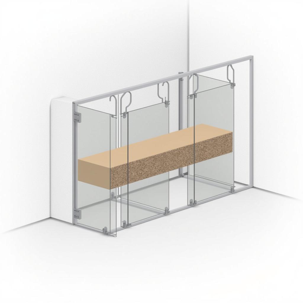 Cross-section of a Bathroom Stall with Phenolic Core