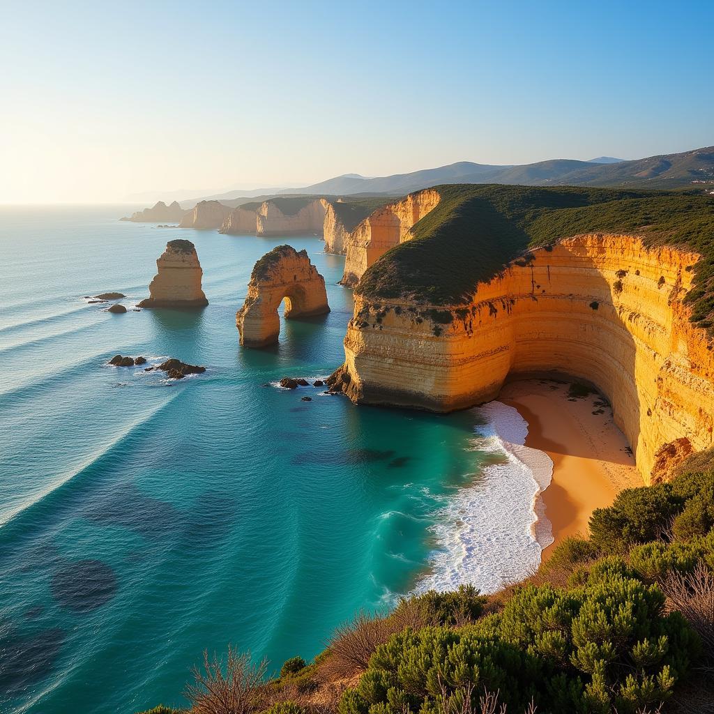 Scenic Algarve Coastline in Portugal