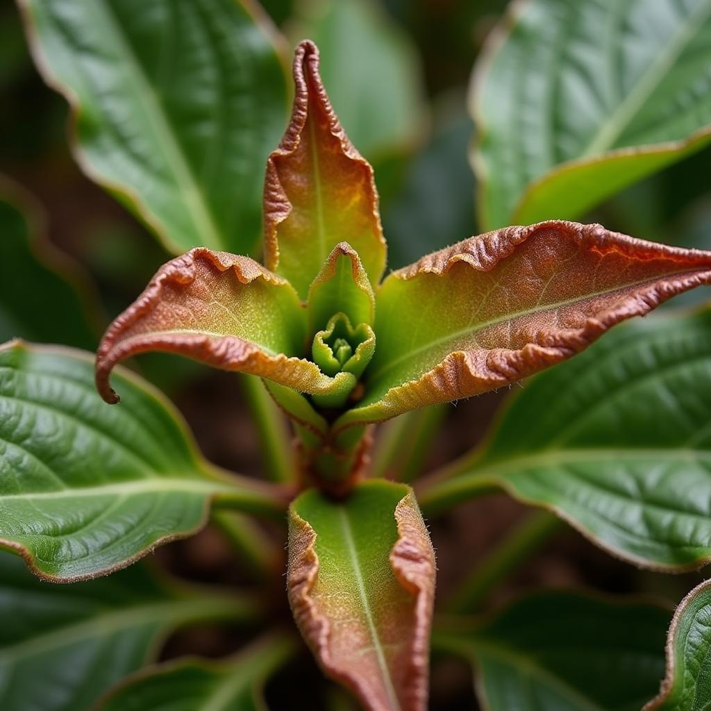 Plants showing signs of manure burn