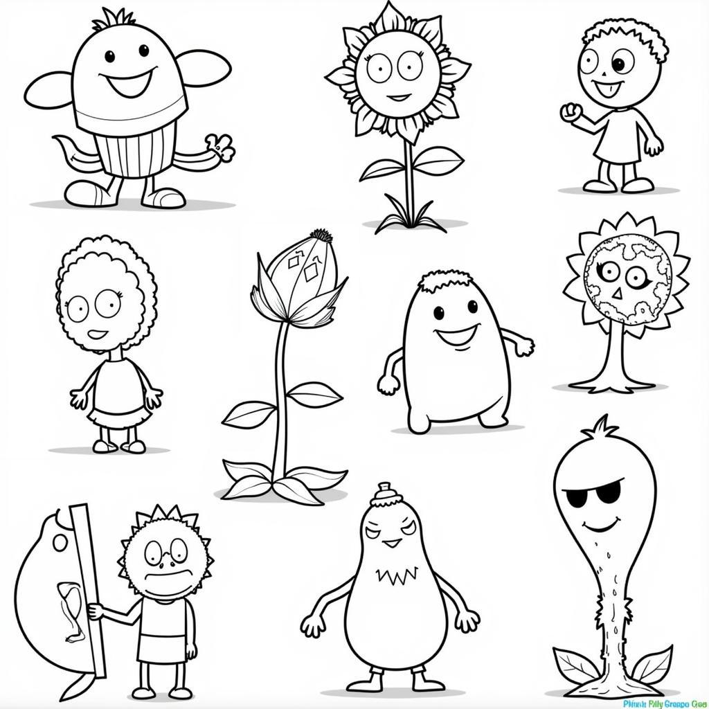 Plants vs Zombies Coloring Page Collection