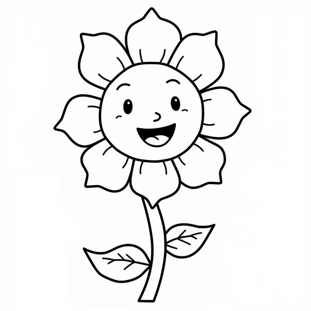 Smiling Sunflower Plants vs Zombies Coloring Sheet