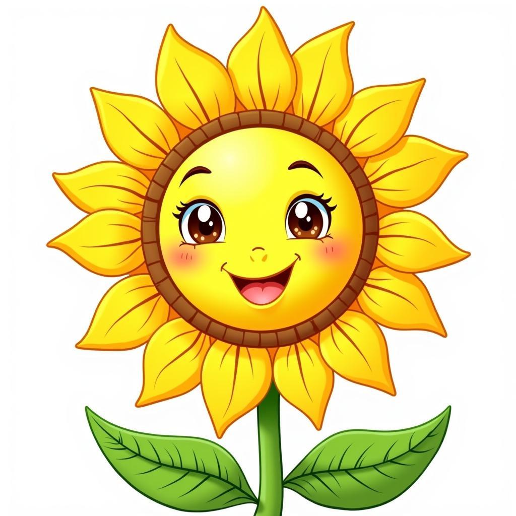 Smiling Sunflower Coloring Page