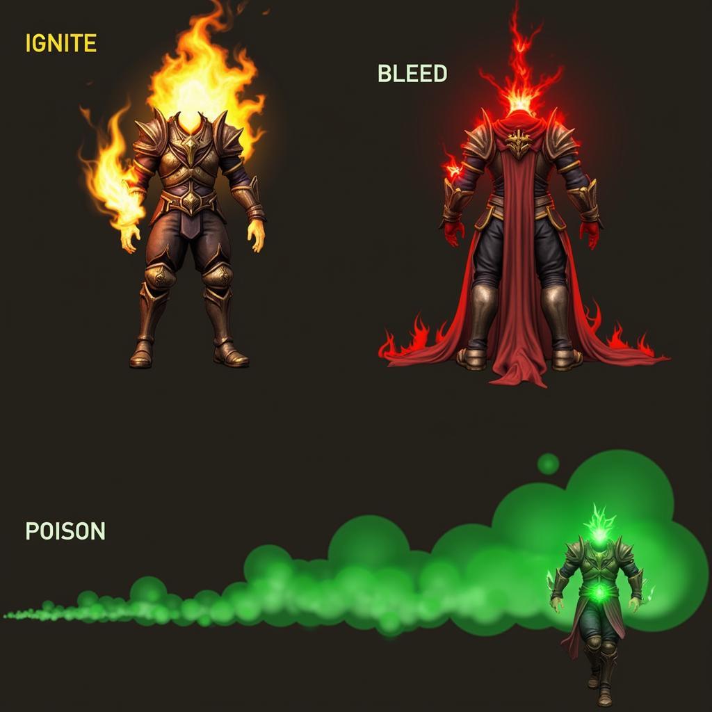 Ignite, Bleed, and Poison Debuffs in Path of Exile