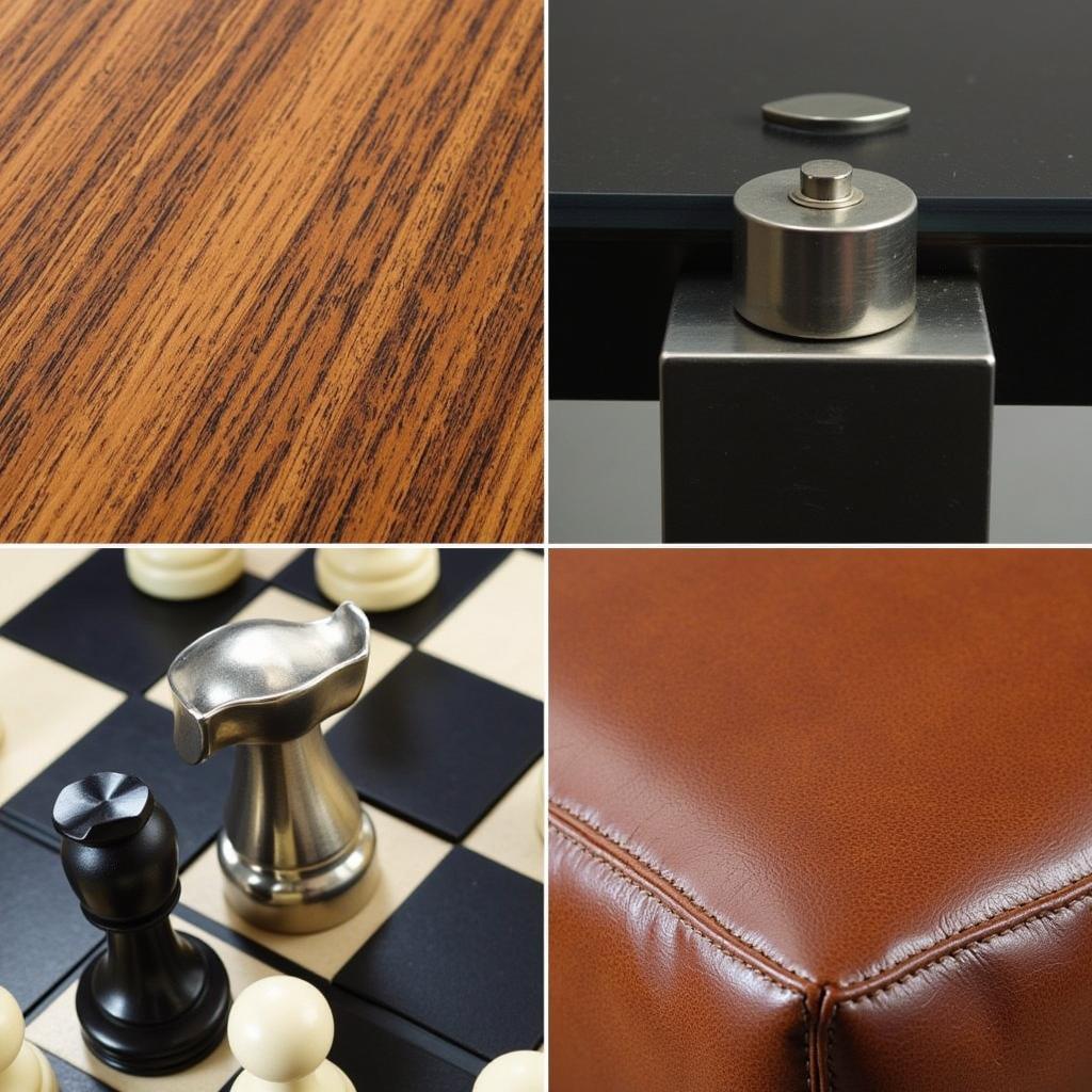 Popular materials for chess table and chairs sets 