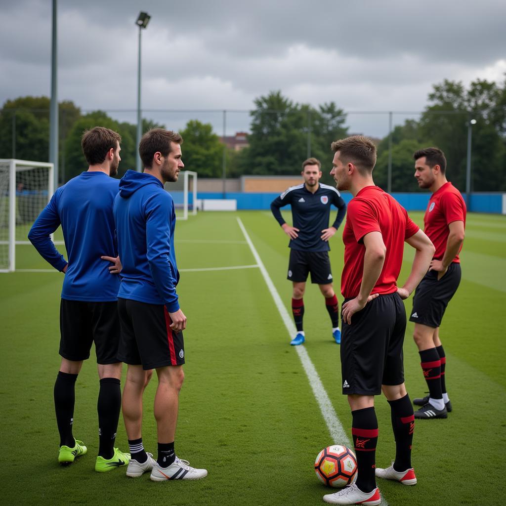 Coaches and Players Analyzing the Game