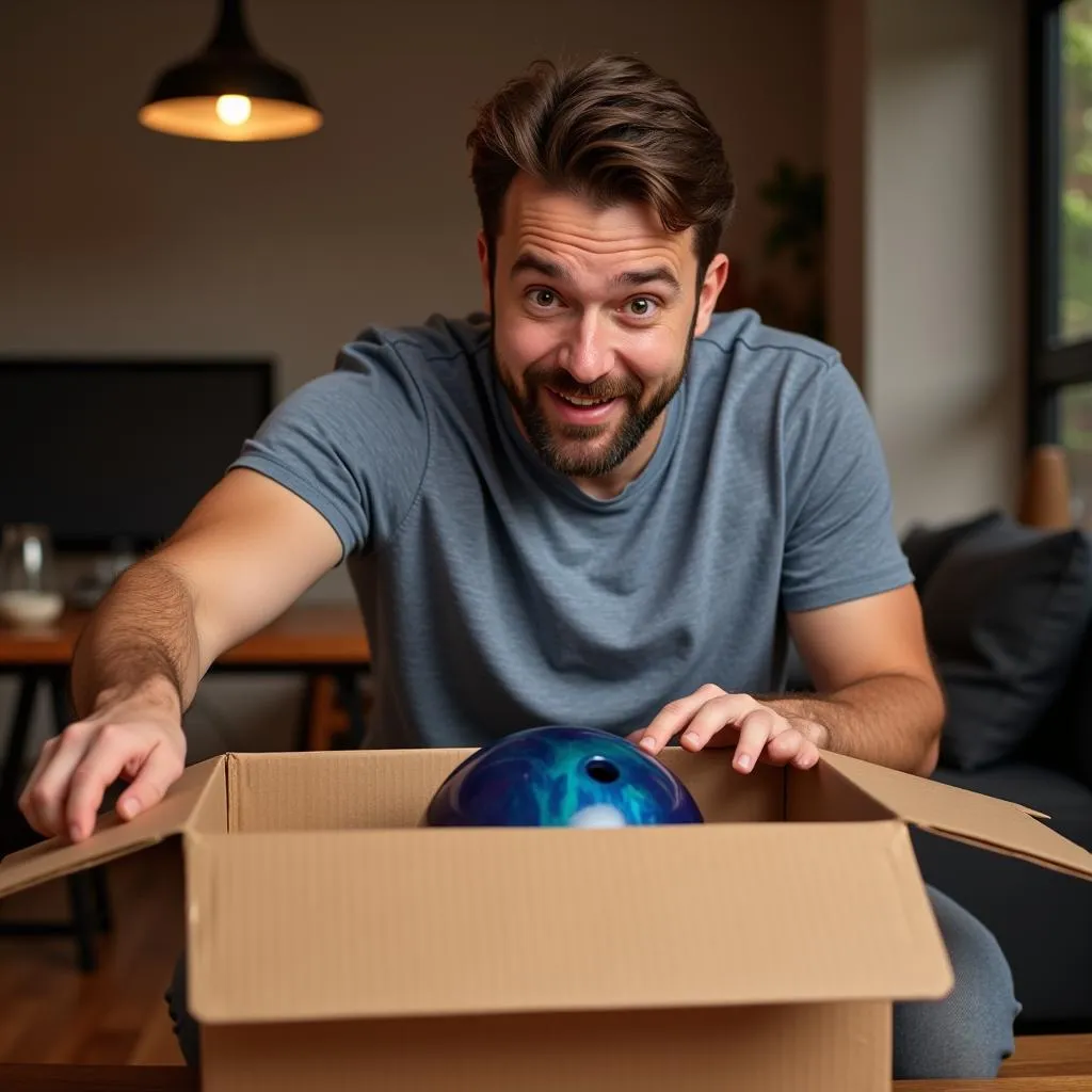  Excitement of receiving a pre-ordered bowling ball 