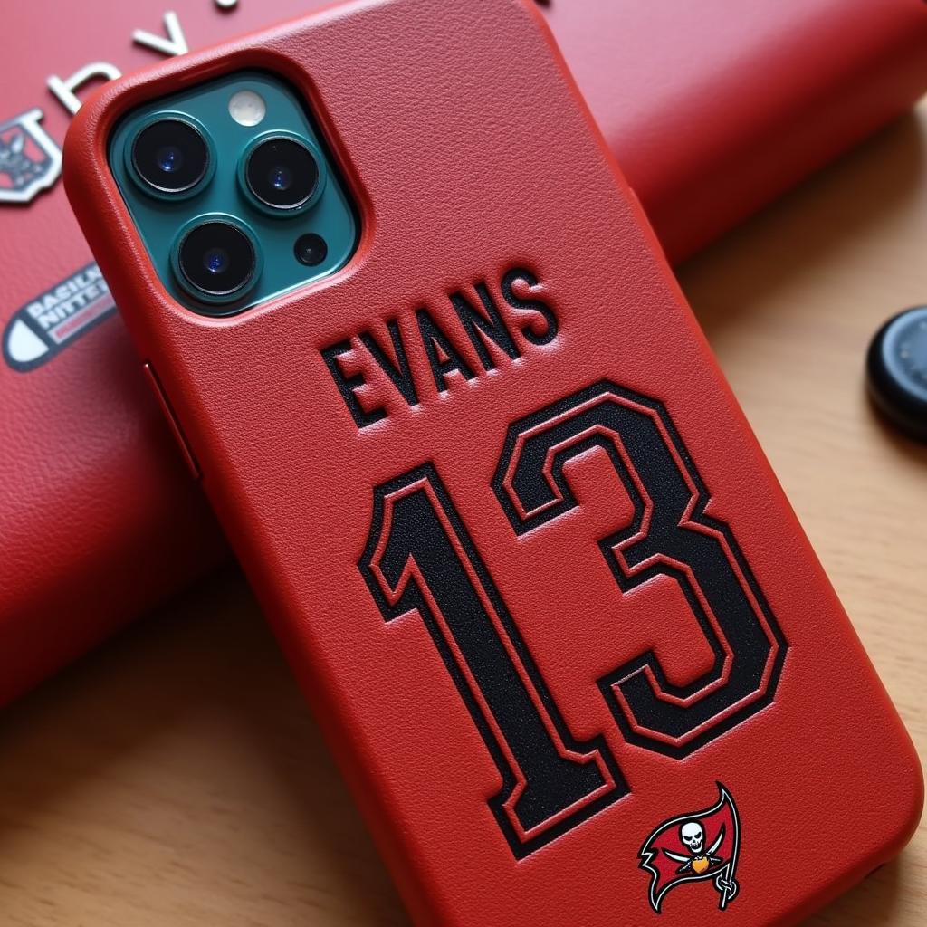 Premium Leather Mike Evans Phone Case:  Elegant Buccaneers Fandom