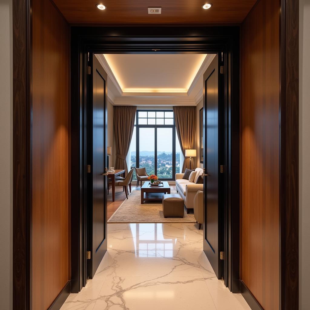 Private Elevator Opening Directly into a Penthouse Living Room