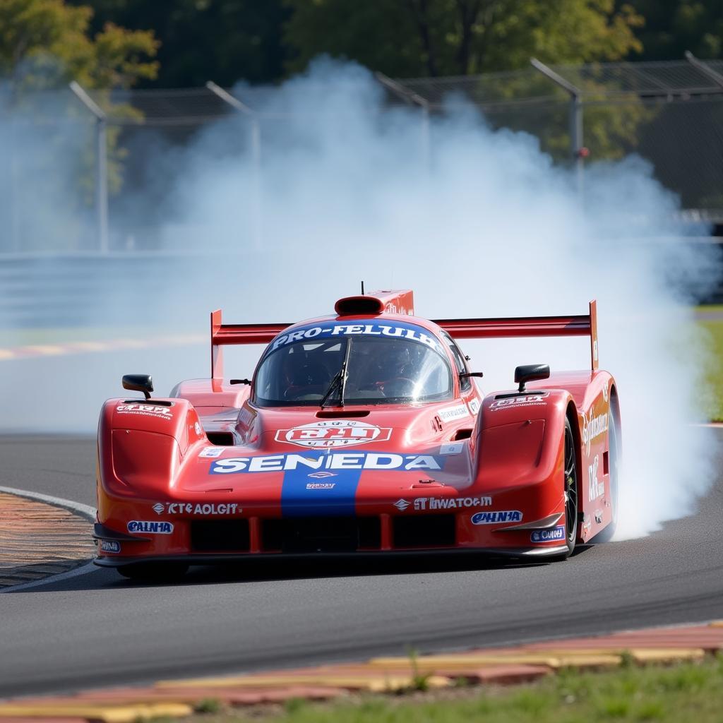 Pro Challenge Race Car Speeding on Track