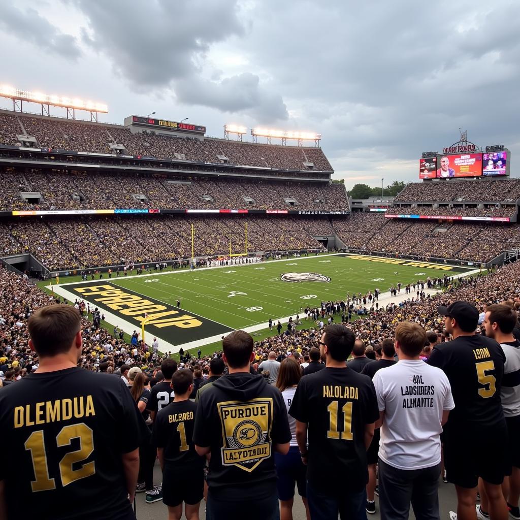 Purdue Alumni Shirt worn by fans at a Football Game