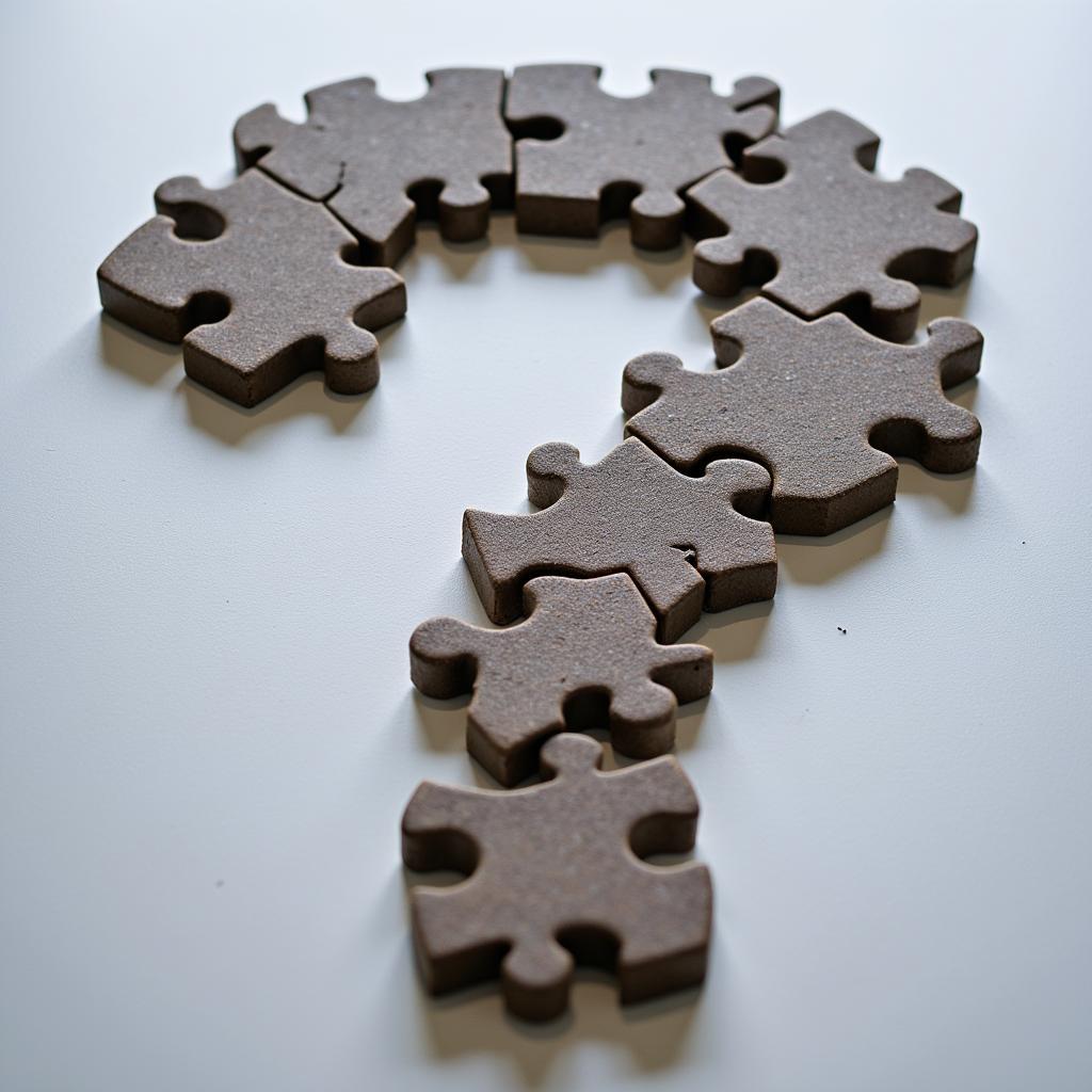 A question mark formed by puzzle pieces