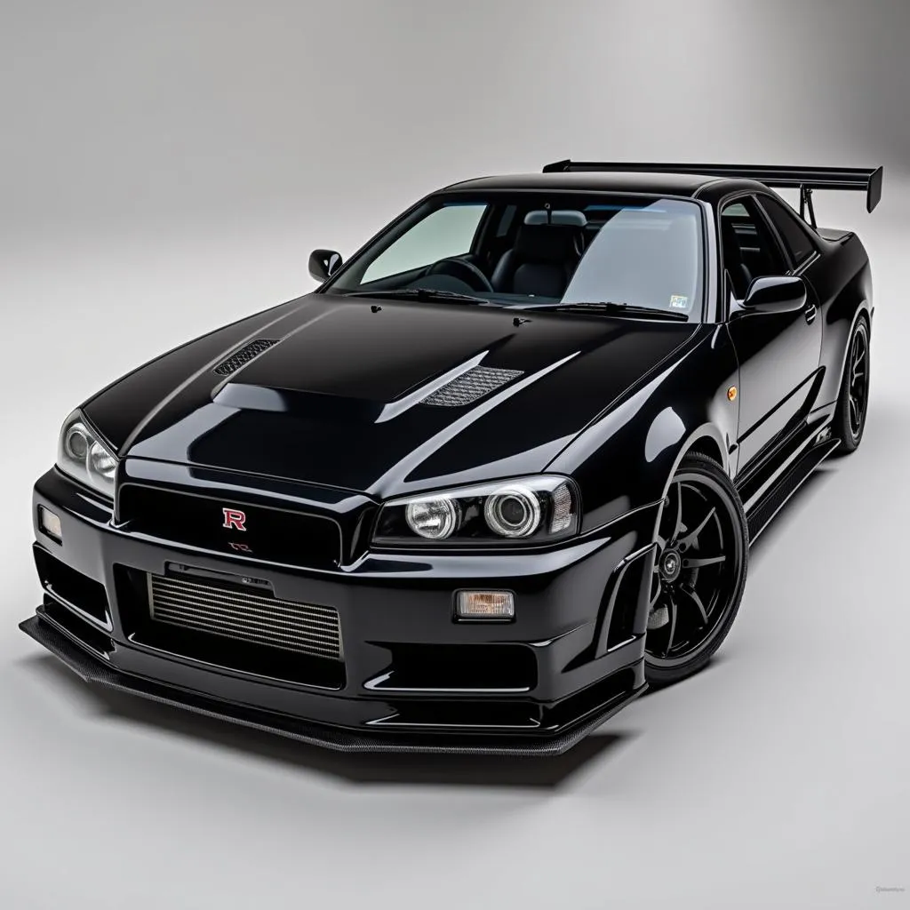 Nissan R34 GTR with aftermarket body kit