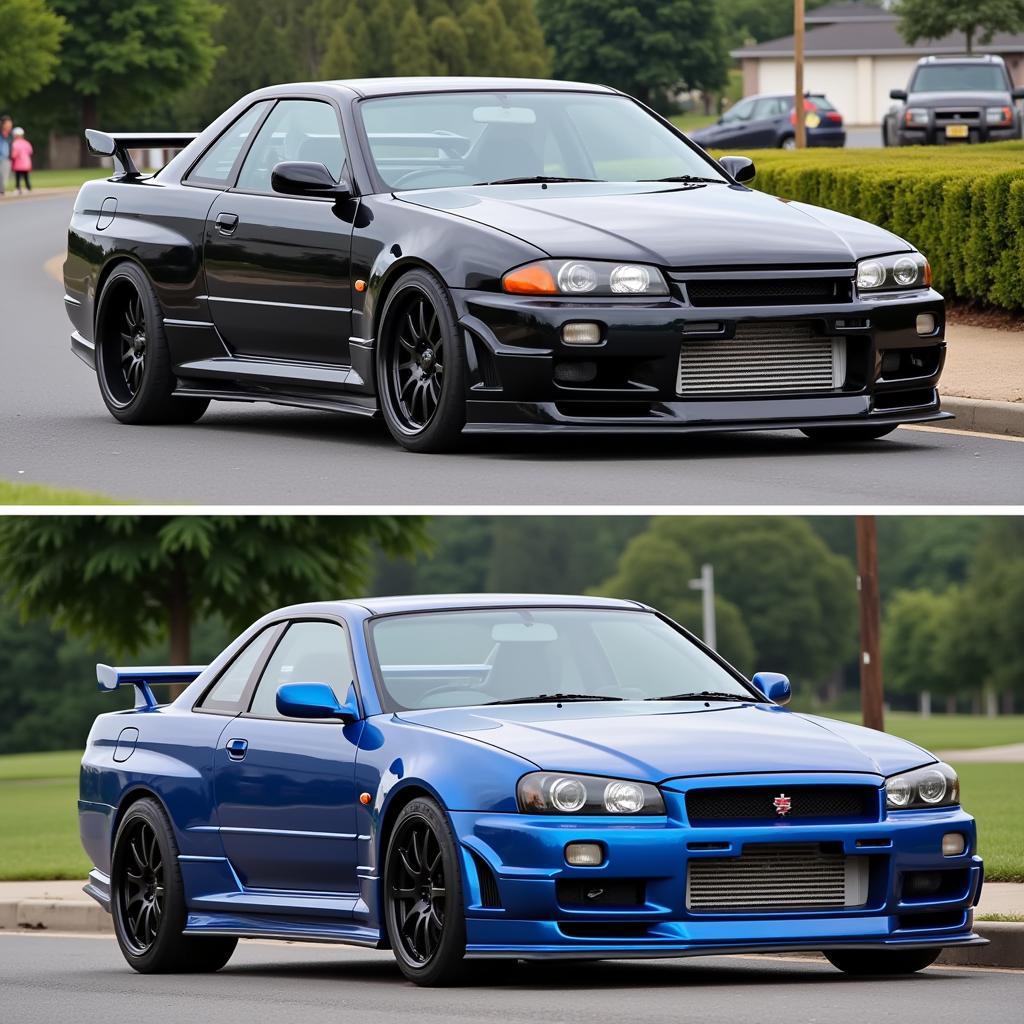 R34 Skyline Sedan Body Kit Comparison