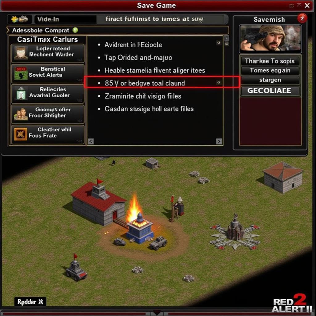 Red Alert 2 Save Game Interface