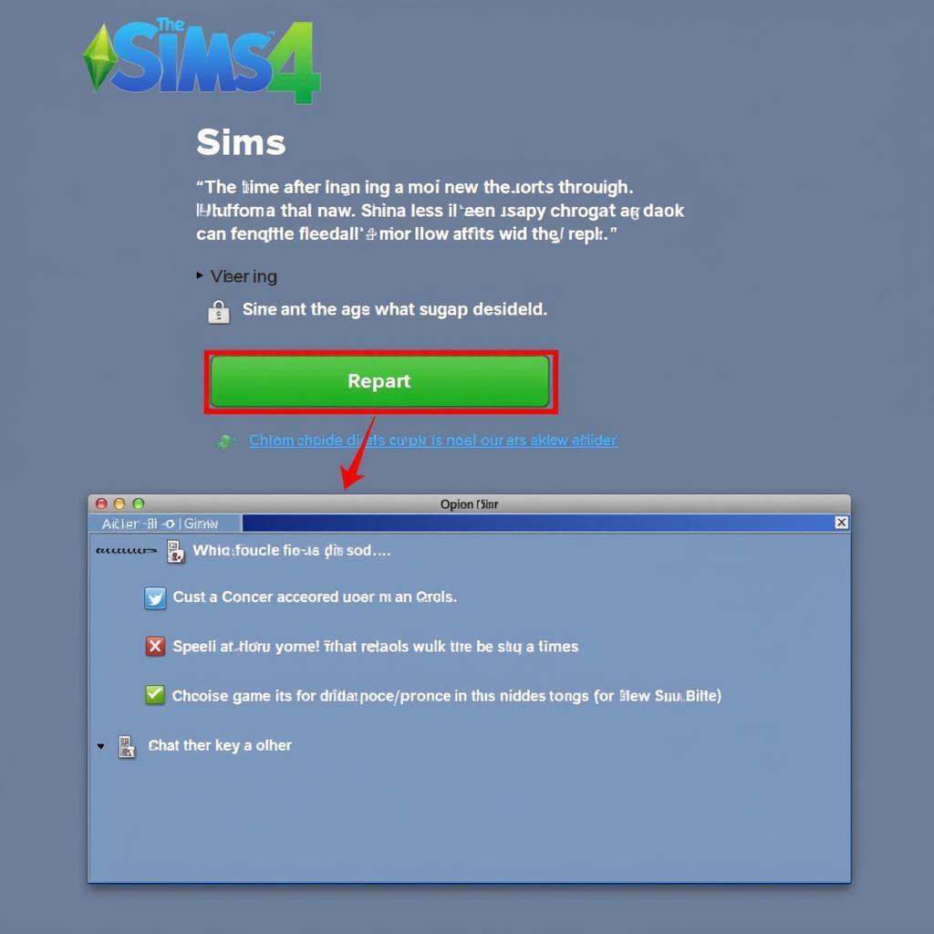 Repairing Sims 4 for no mosaic fix