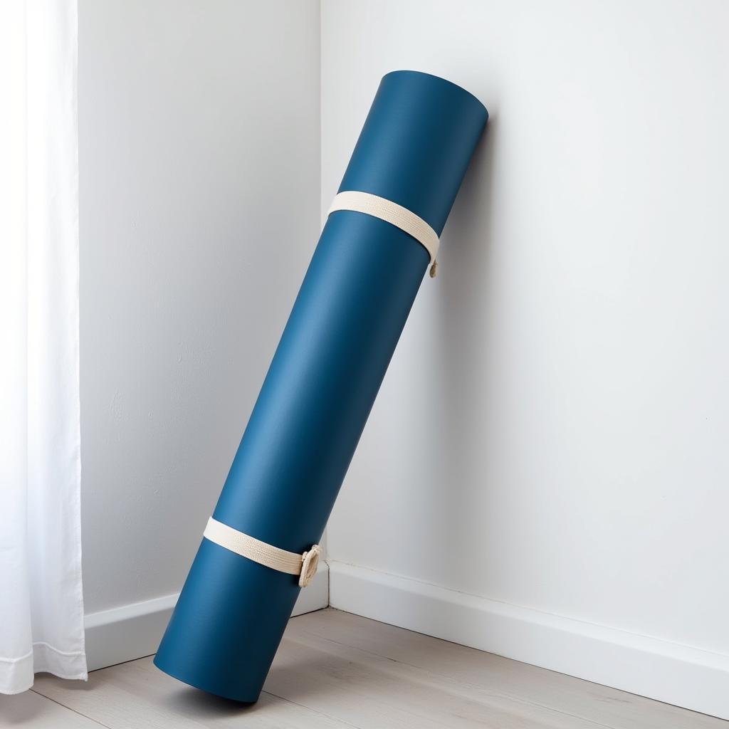 Rolled Yoga Mat in Corner