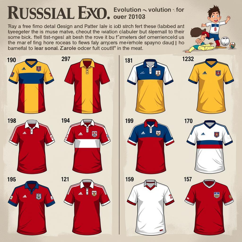 Evolution of Russia Soccer Jerseys