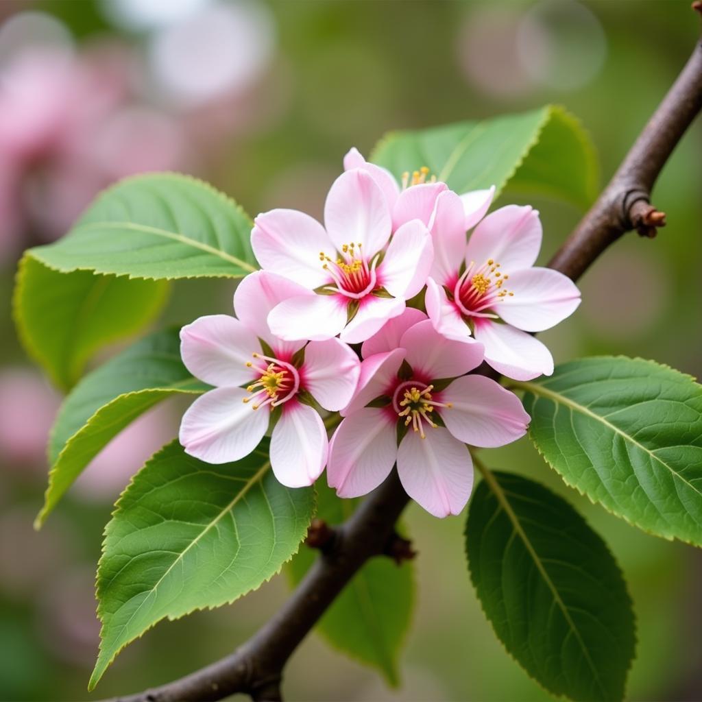 Sakura blossoms on a branch