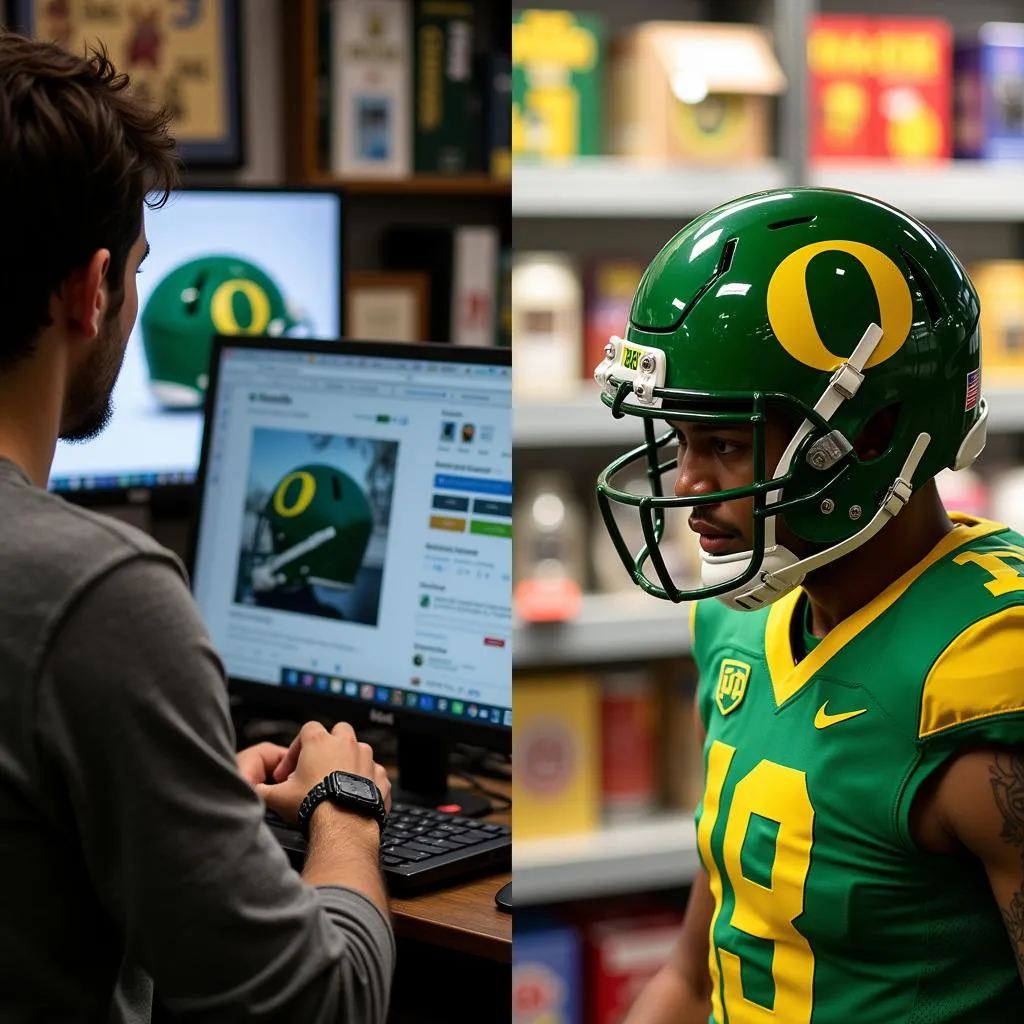 Online Marketplaces and Physical Stores Selling Oregon Ducks Helmets