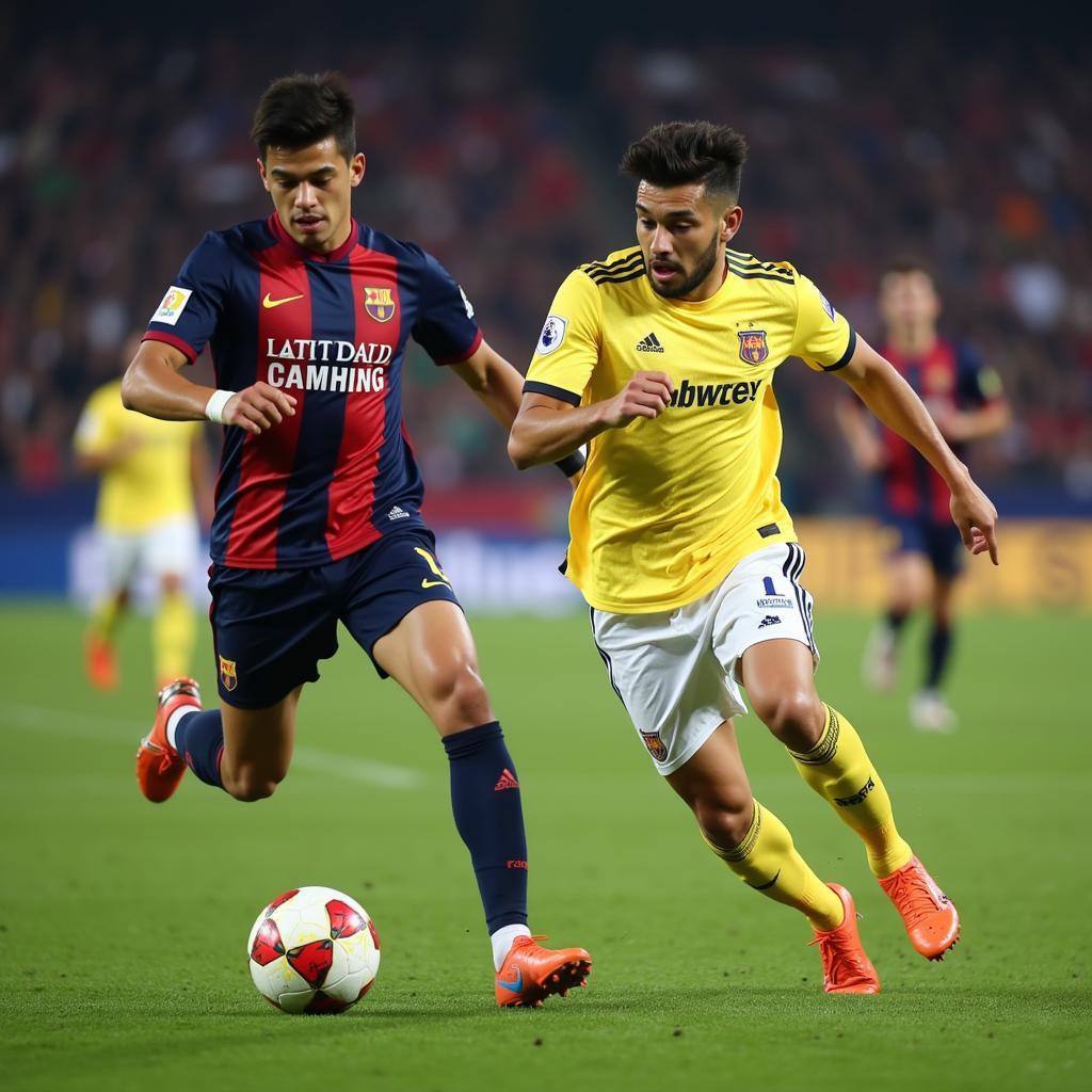 Sebastian Sanchez dribbling the ball past an opponent