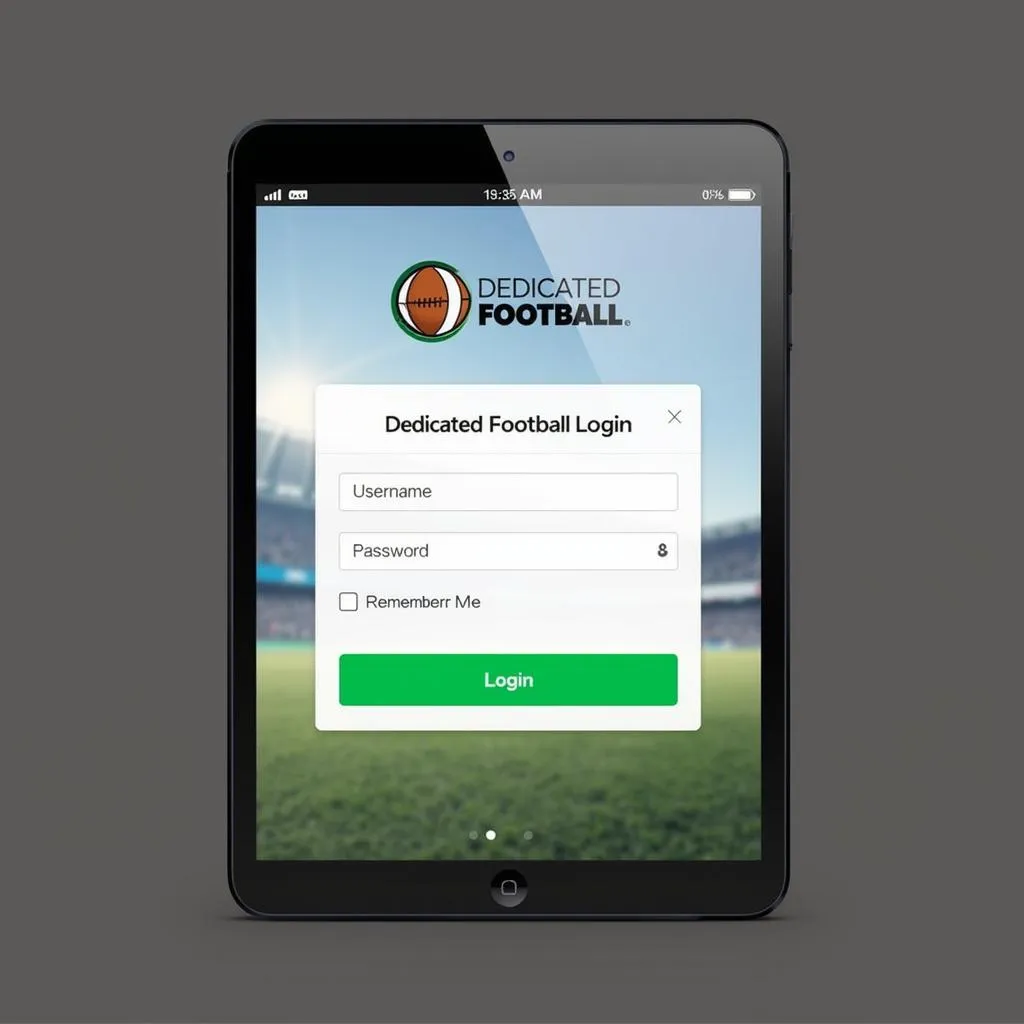 Secure Login Screen for a Football App