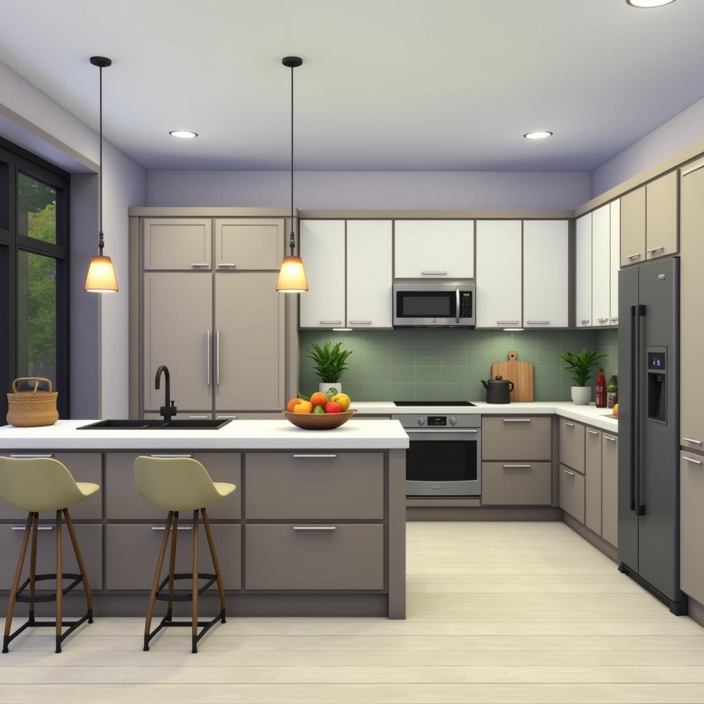 Simomo Sims 4 Custom Kitchen Design