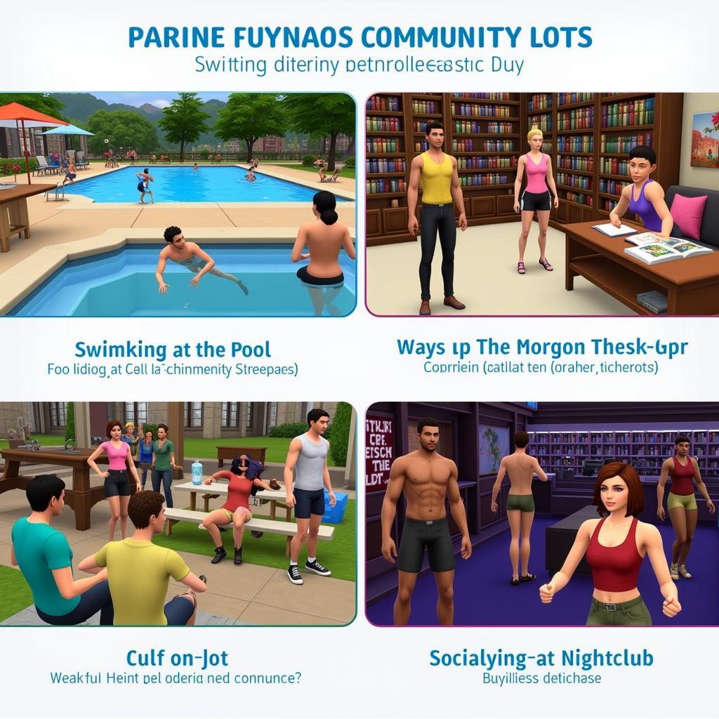 Diverse Activities on Sims 3 Community Lots