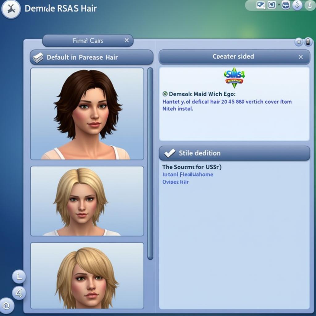 Sims 3 Default Replacement Hair Installed