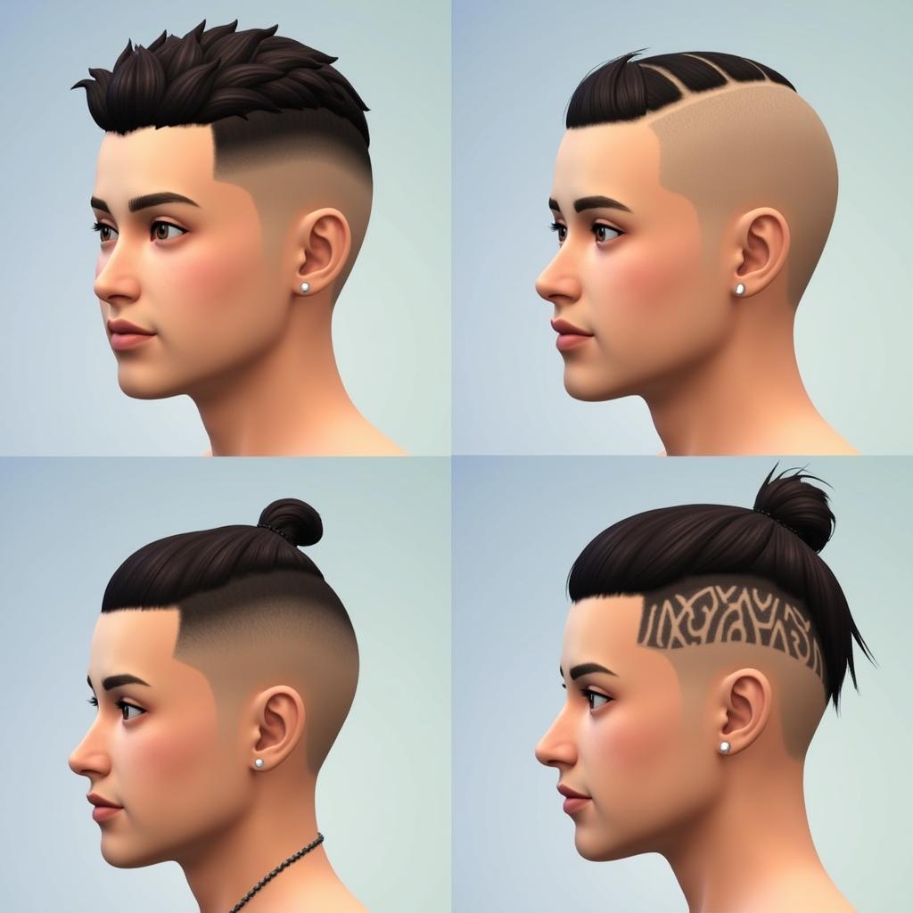 Sims 4 Buzz Cut CC Variations