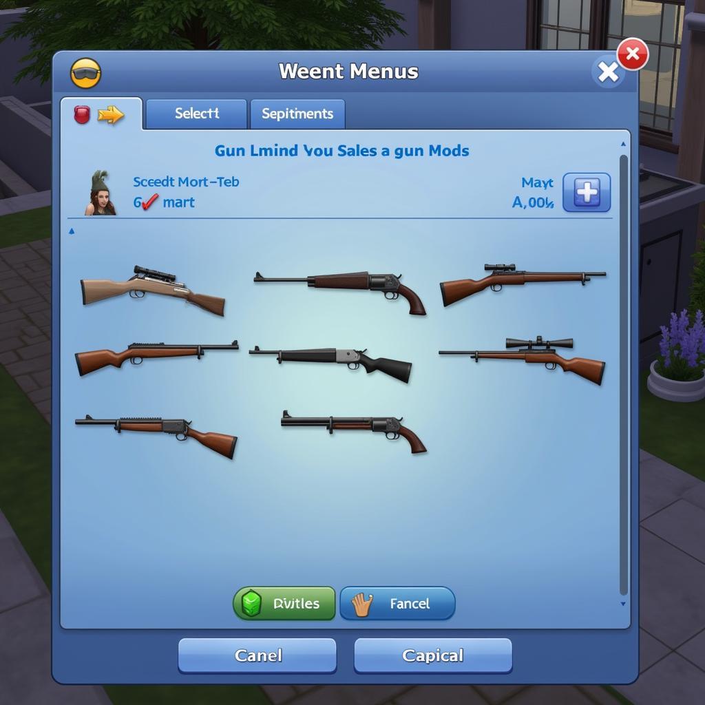 Navigating Gun Mod Menu in The Sims 4 