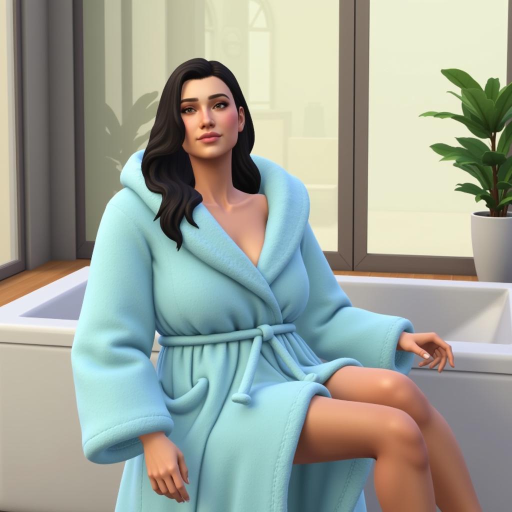 Sims 4 Cozy Bathrobe CC